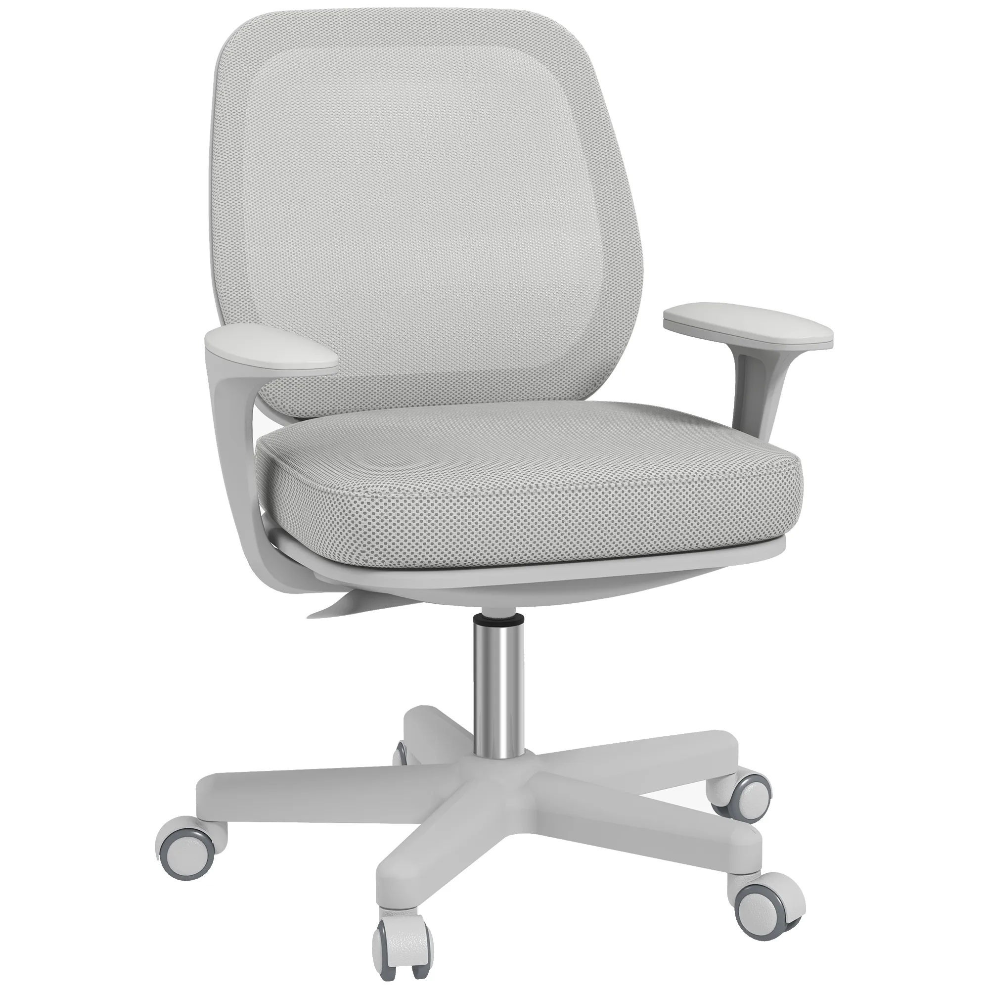 Bürostuhl, Ergonomisch Schreibtischstuhl mit Drehfunktion, Höhenverstellbar 55 x 48 x 82,5-94,5 cm Grau