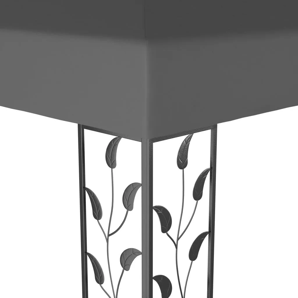 Pavillon mit Doppeldach 600x300x270 cm in Anthrazit und Schwarz