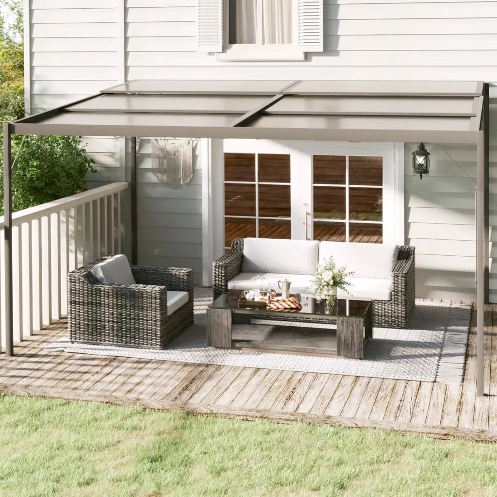 Pavillon mit Aluminium-Stahl-Gestell 396 x 294 x 246 cm Anthrazit