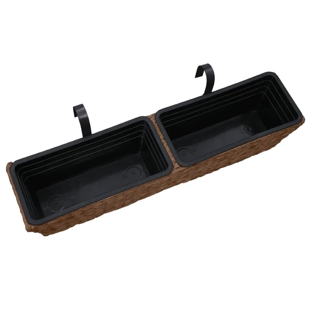 Blumentopfset Wasserhyazinthe Braun 80x20x18 cm mit 4 Innentöpfen