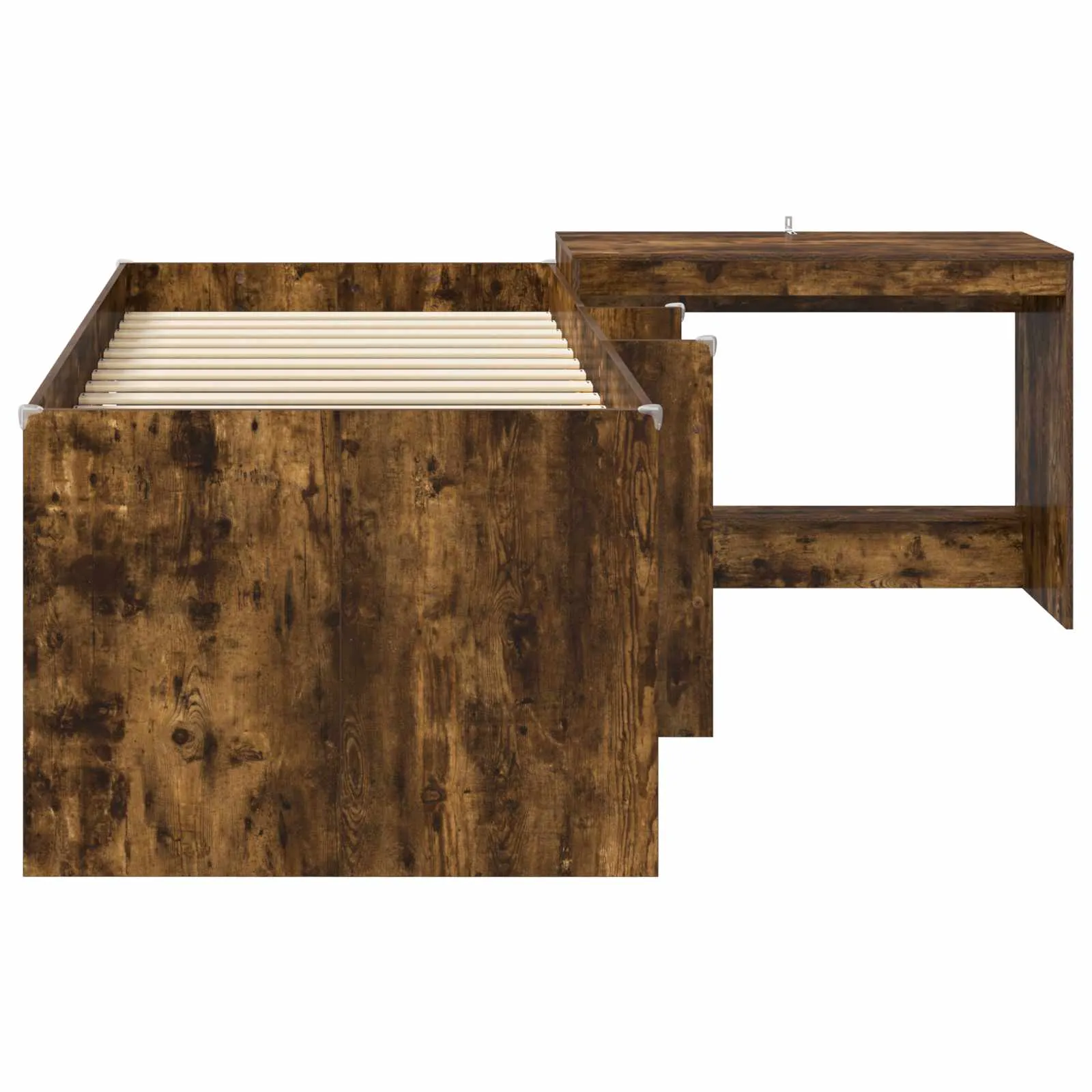 Hochbett mit Schreibtisch 193 x 111 x 68,5 cm Räuchereiche