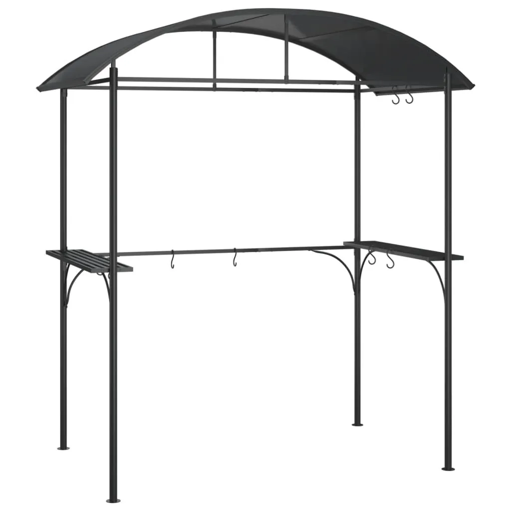 Grillpavillon Anthrazit 220 x 115 x 230 cm mit Stahlrahmen und PC-Dach