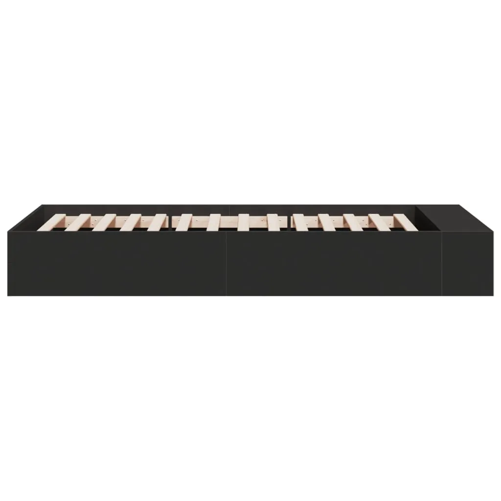 Schwarzes Bettgestell aus Holzwerkstoff 215,5 x 78 x 30 cm