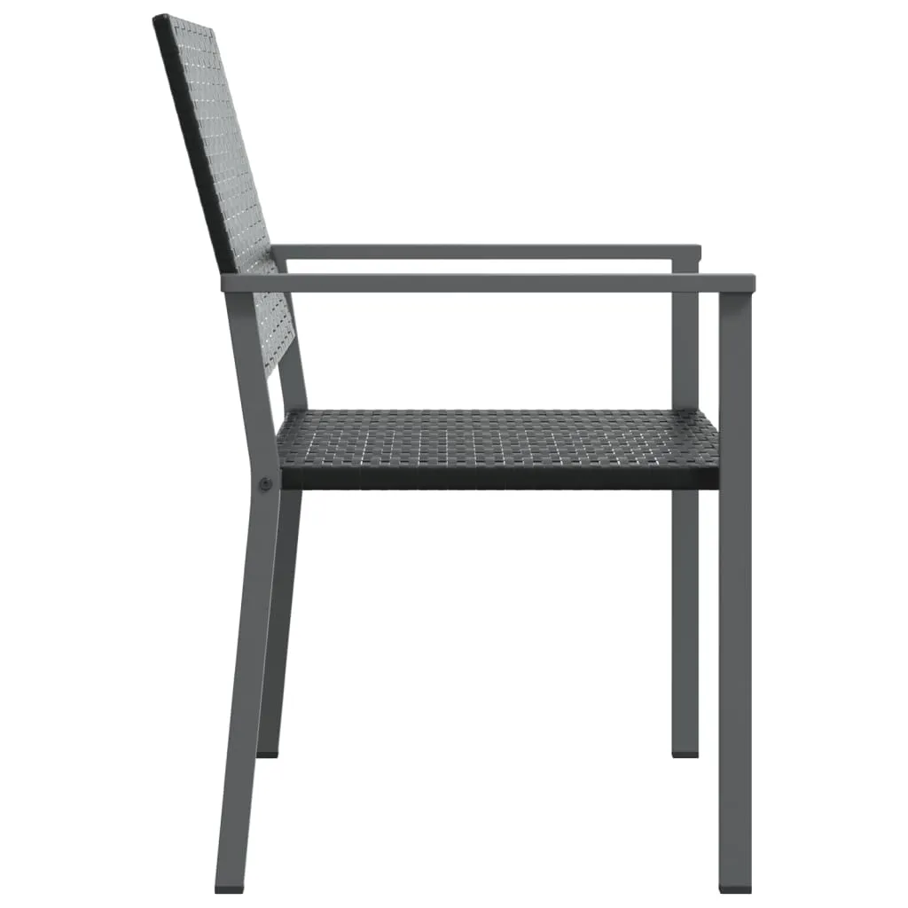 Gartenstuhl Schwarz 54 x 62,5 x 89 cm aus PE-Rattan und Stahl