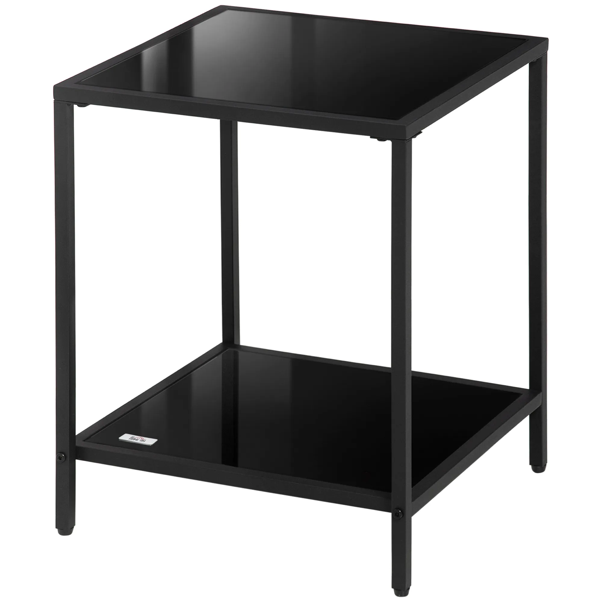 Beistelltisch Schwarz 40L x 40B x 50H cm mit Stauraum