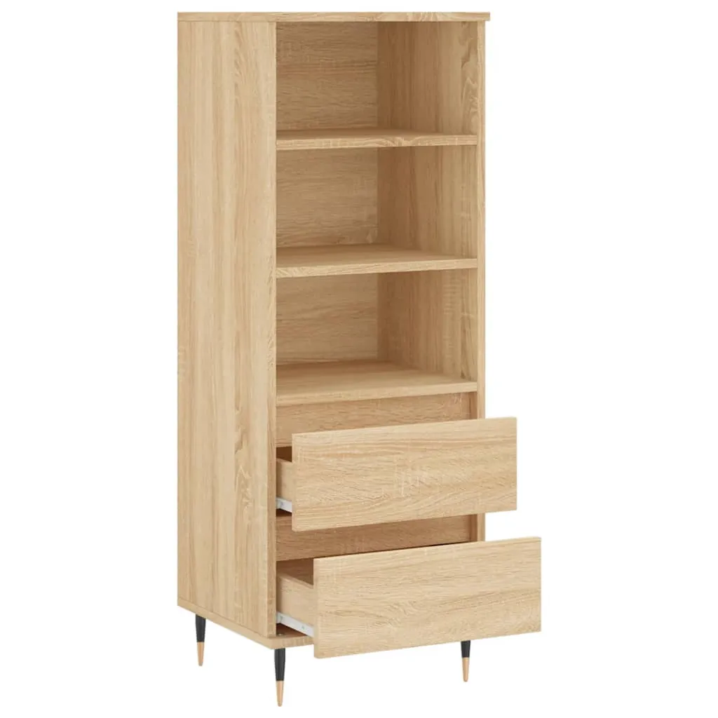 Highboard Sonoma-Eiche 40 x 36 x 110 cm aus Holzwerkstoff und Metall