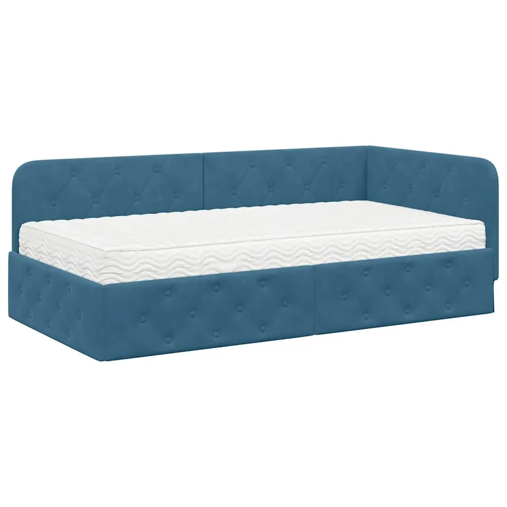 Eckbett mit Matratze 194 x 94 x 72 cm Blau