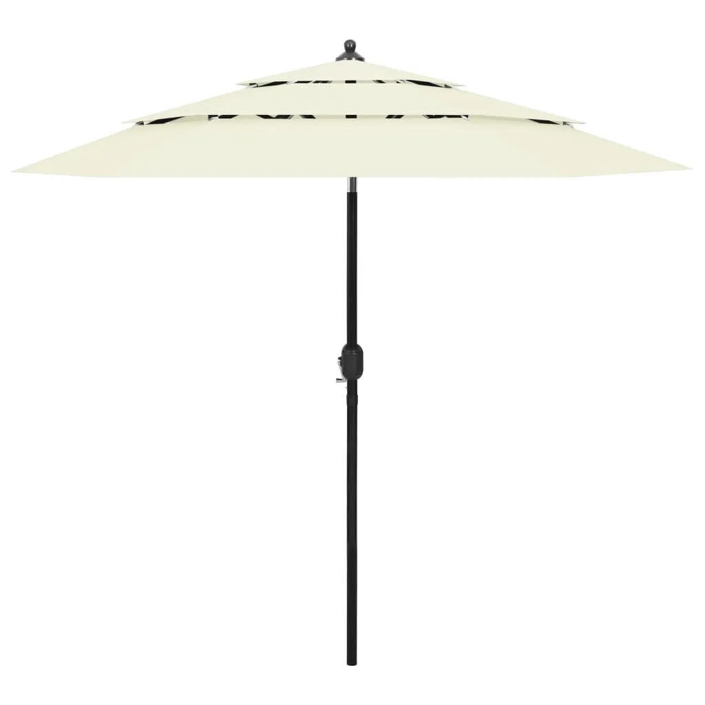 Sonnenschirm mit Aluminium-Mast 3-lagig Sandfarbe 2,5 m Sonnenschirm mit Aluminium-Mast 3-lagig Sandfarbe 2,5 m