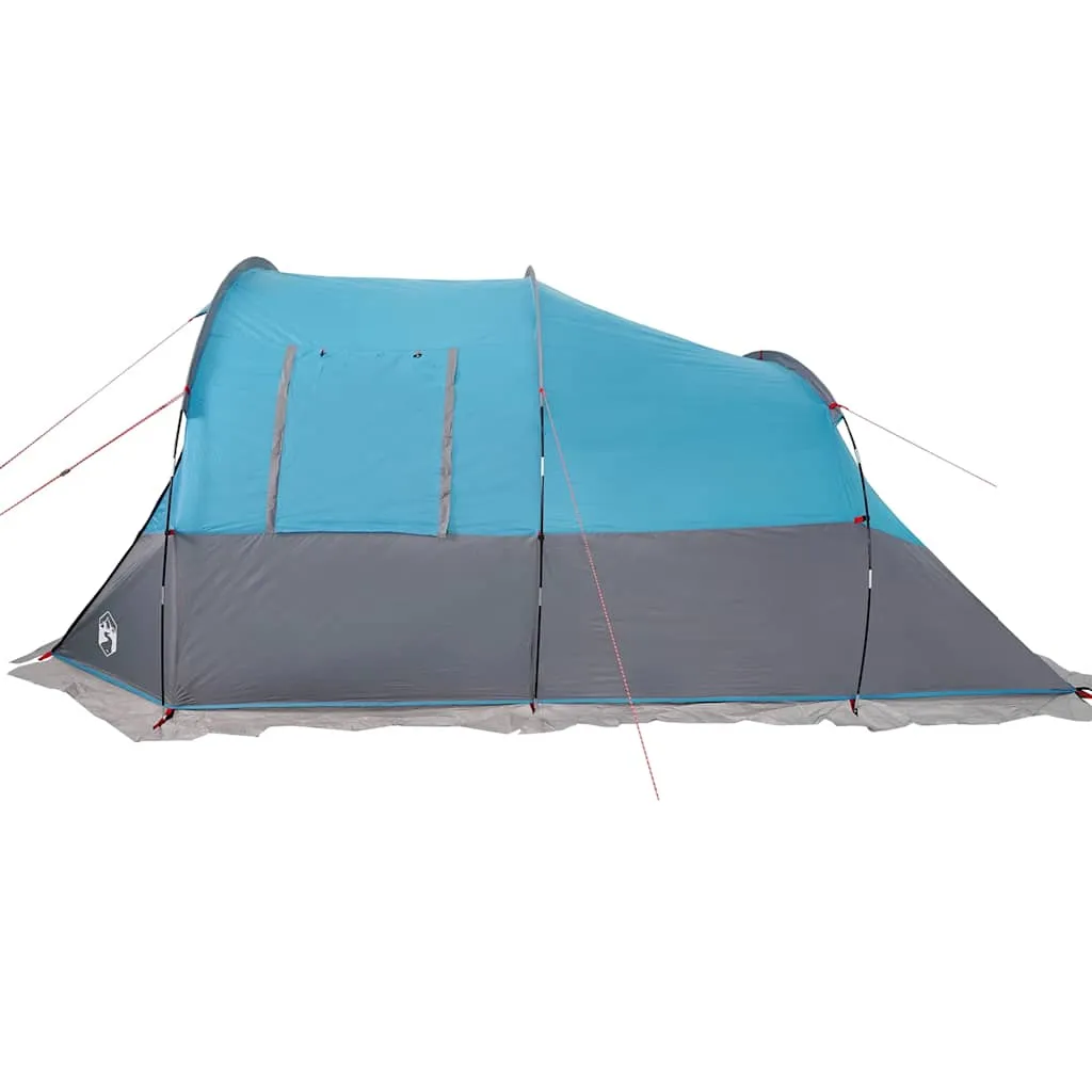 Campingzelt Tunnelzelt Blau 455x265x194 cm mit Überzelt und E-Anschluss