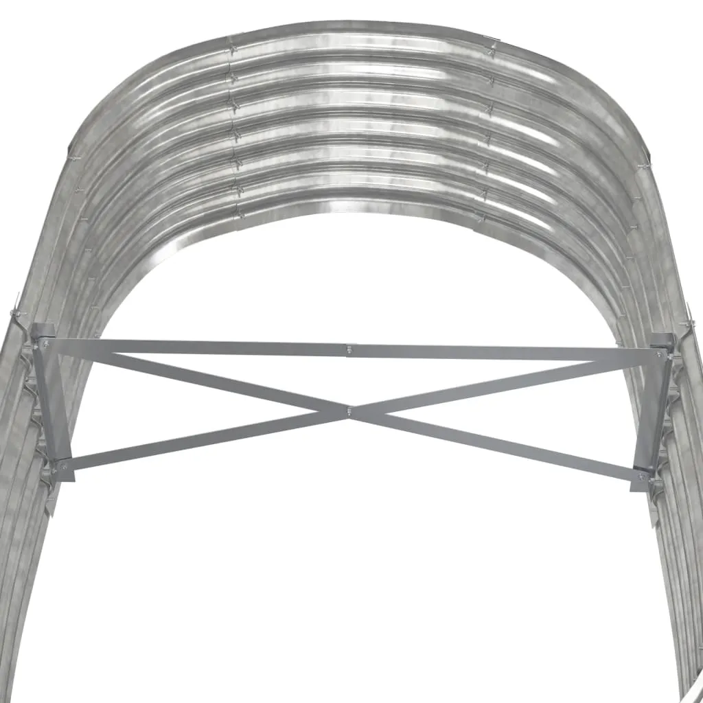 Ovales Hochbeet aus verzinktem Stahl 152 x 80 x 36 cm Silber