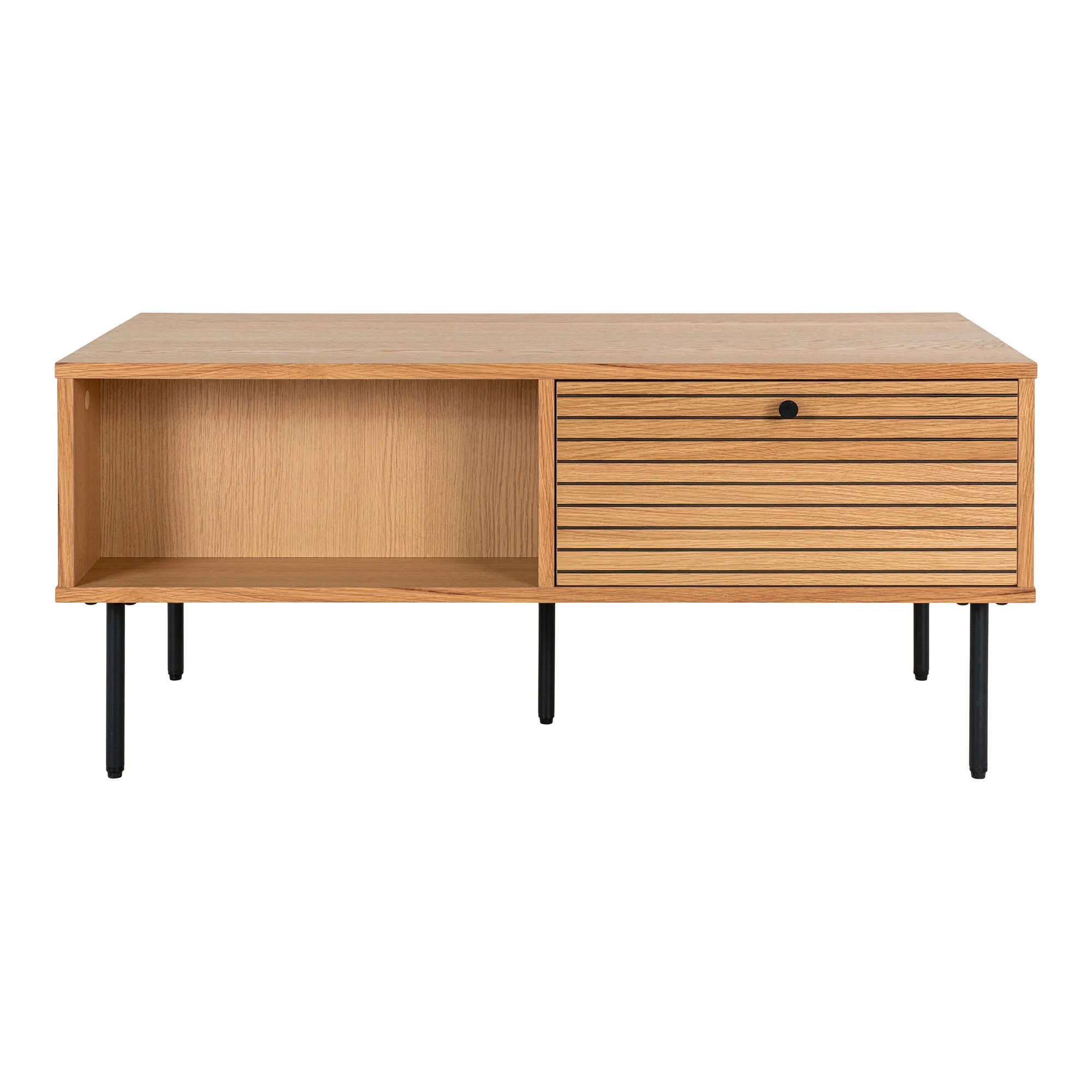 tinkaro Couchtisch Kyoto 2 Schubladen 100x50x45 cm Eiche Natur