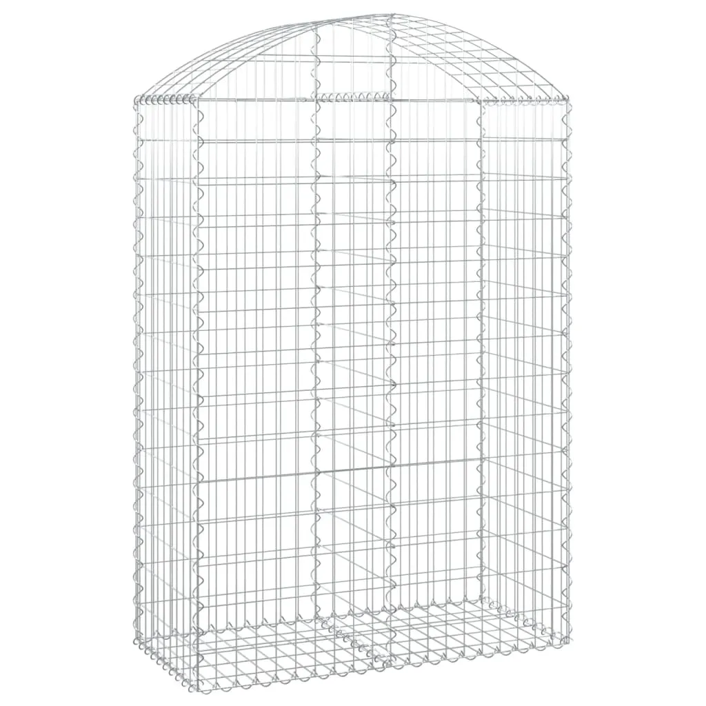 Gabionenkorb Hochbogen 100x50x140/160 cm Silber verzinktes Eisen