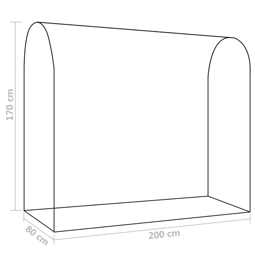 Gewächshaus Grün 200 x 80 x 170 cm mit pulverbeschichtetem Stahlrahmen