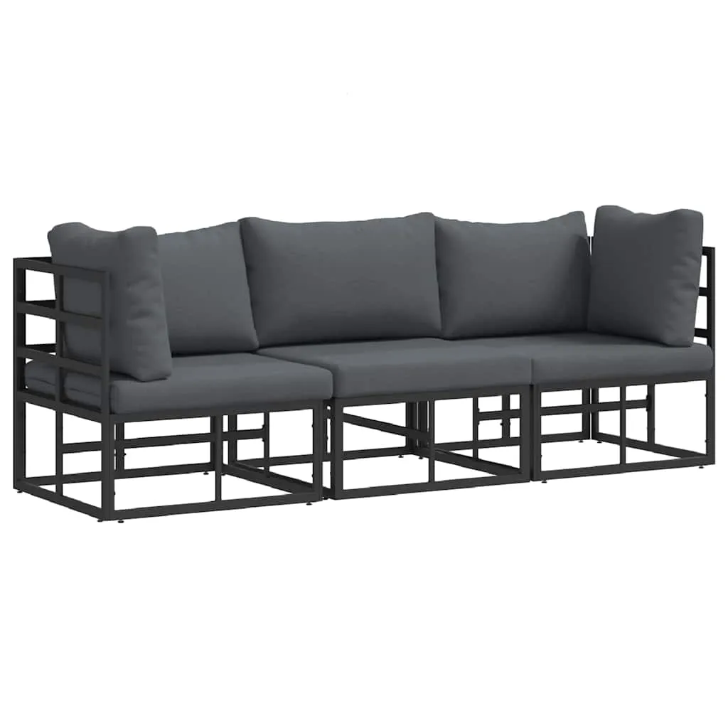 Modernes Outdoor-Möbelset 214 x 71,5 x 71 cm in Schwarz und Anthrazit