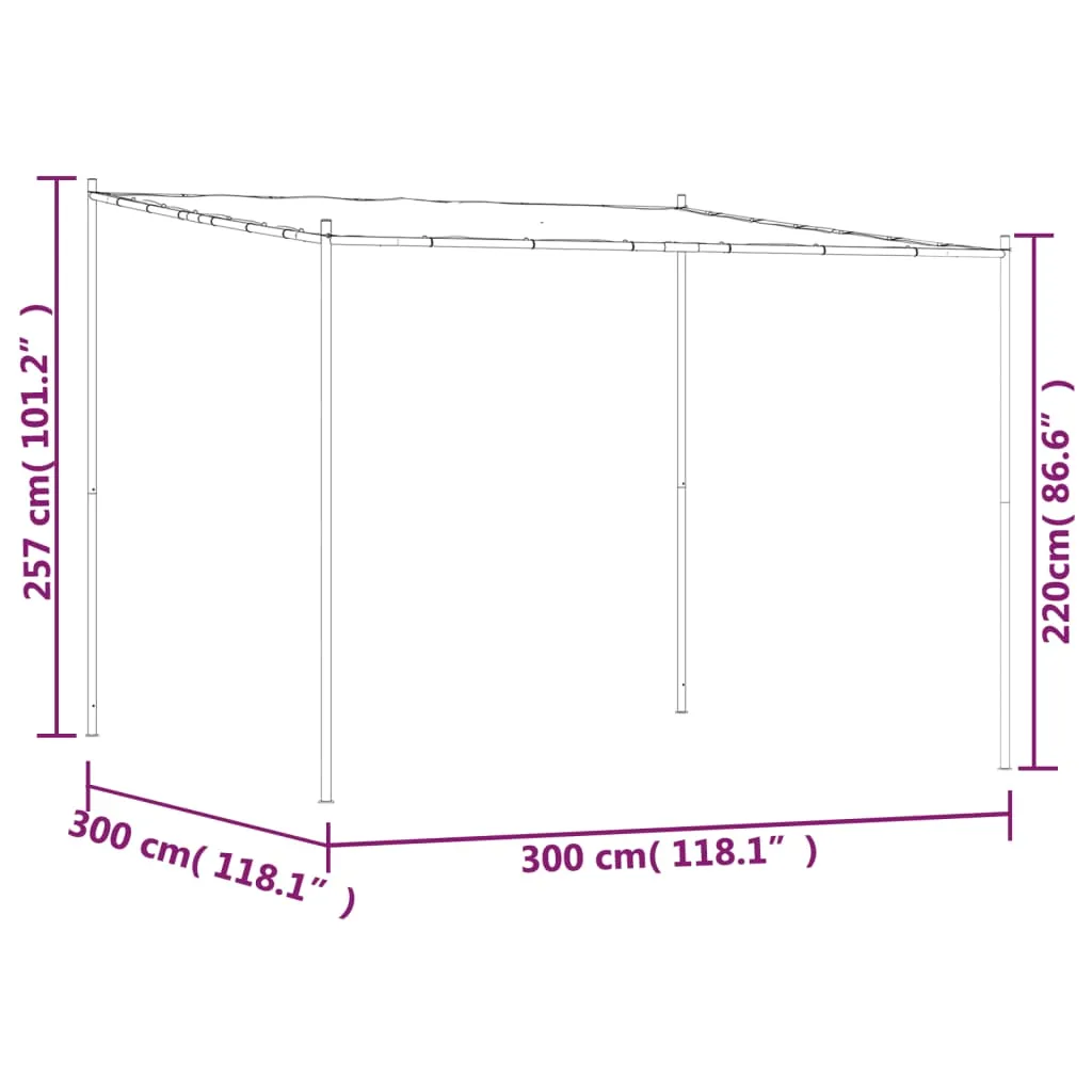 Klassischer Pavillon 3x3 m Beige mit wasserabweisendem Polyester