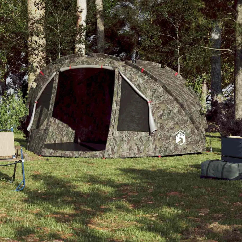 Angelzelt Campingzelt 298x236x152 cm Tarnung wasserdicht mit E-Anschluss