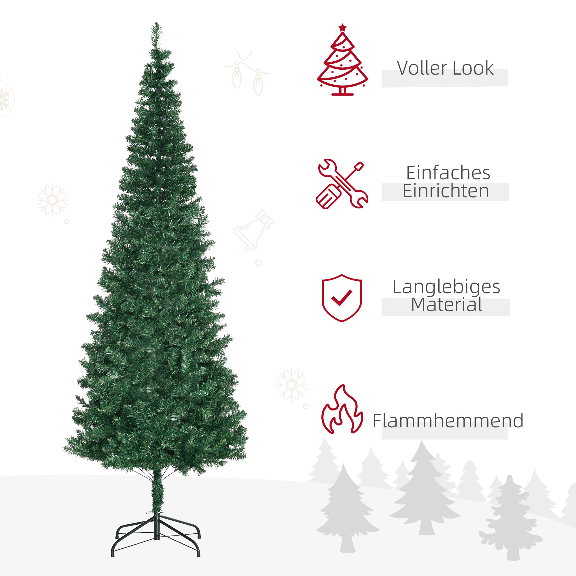 Künstlicher Weihnachtsbaum Kunsttanne 2,1 m Kunststoff Grün