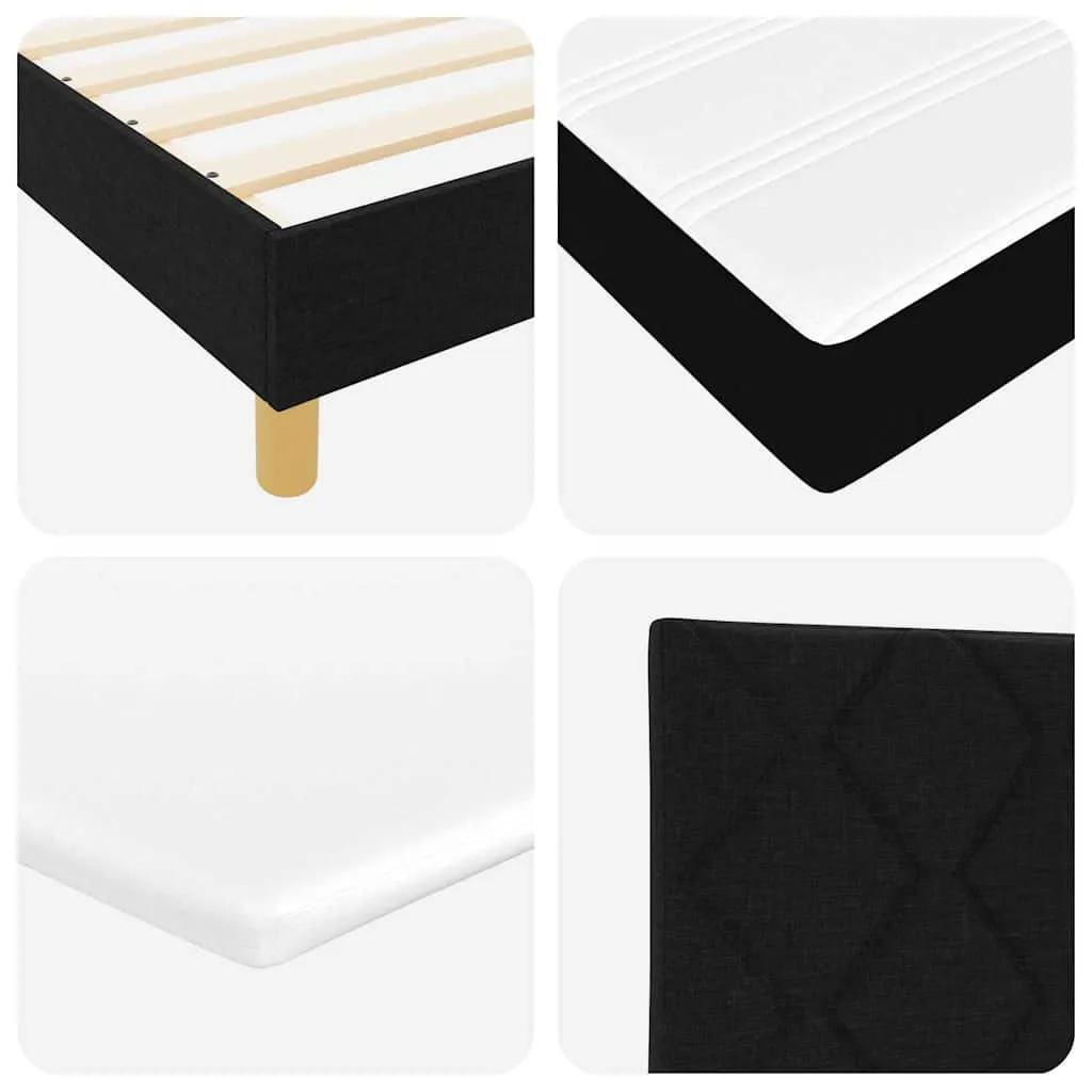 Boxspringbett mit verstellbarem Kopfteil, 90x190 cm, Schwarz