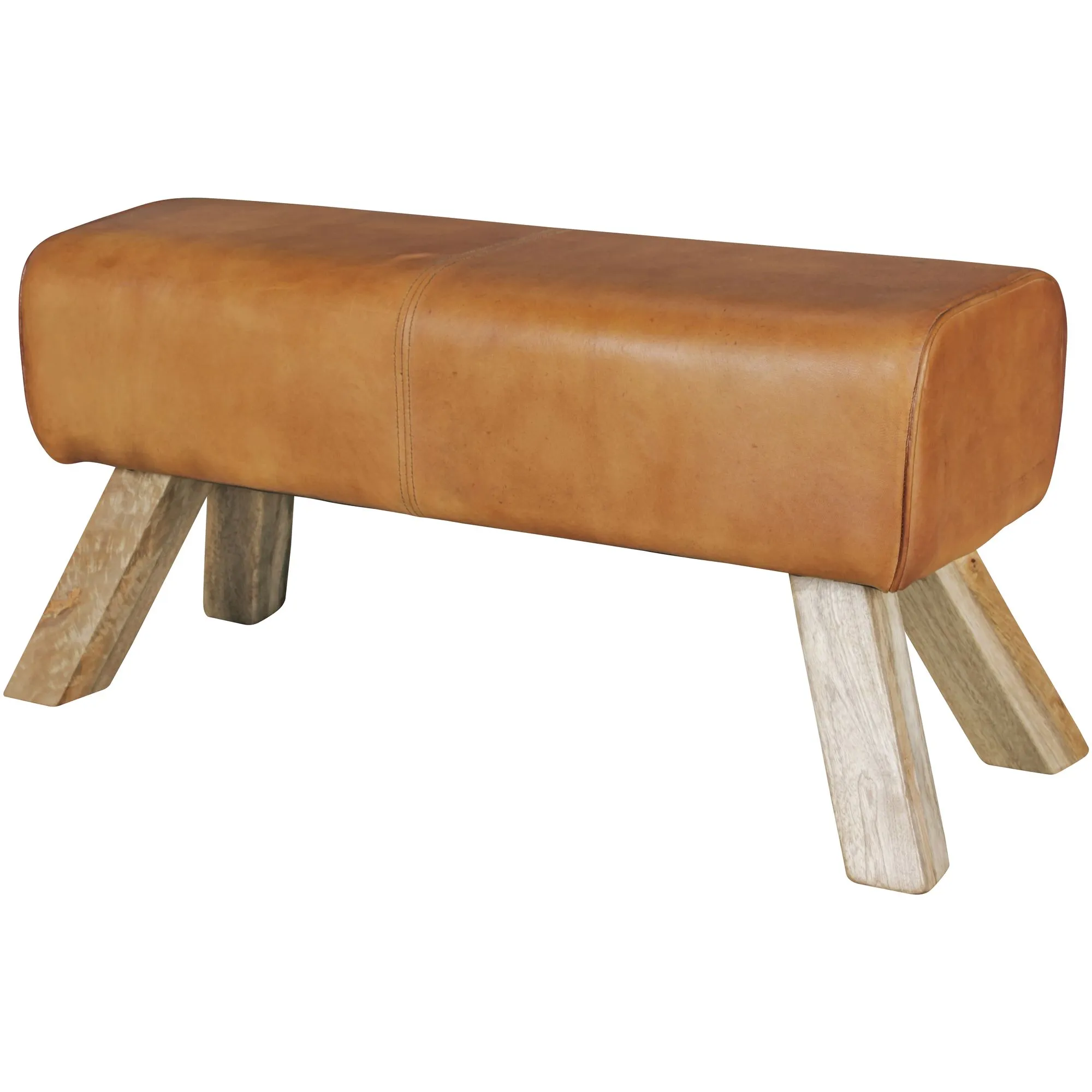 tinkaro Sitzbank MALO Leder Springbock Lederhocker mit Holzbeinen Garderobenbank tinkaro Sitzbank MALO Leder Springbock Lederhocker mit Holzbeinen Garderobenbank