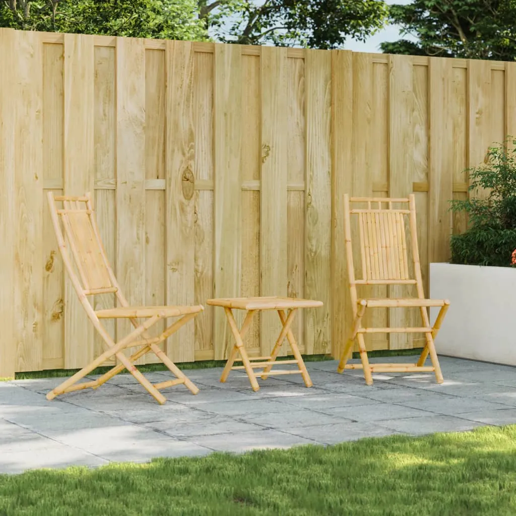 Klappstühle Bambus naturbelassen 46x66x99 cm Gartenstuhl 2er Set