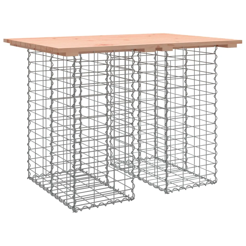 Gartentisch aus Gabionen 100x70x72 cm Massivholz Douglasie