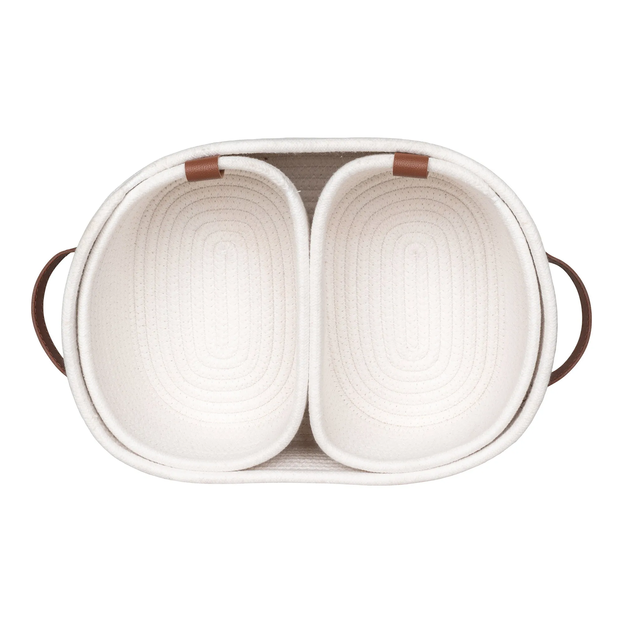 tinkaro Körbe Set 3-teilig Baumwolle 16x16x25 / 22x22x35 / 11x11x13 cm Weiß