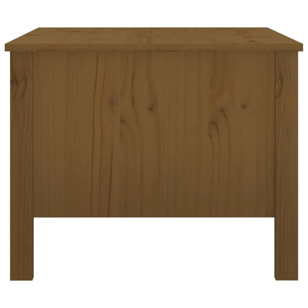 Klassischer Couchtisch aus massivem Kiefernholz 100 x 50 x 40 cm Honigbraun