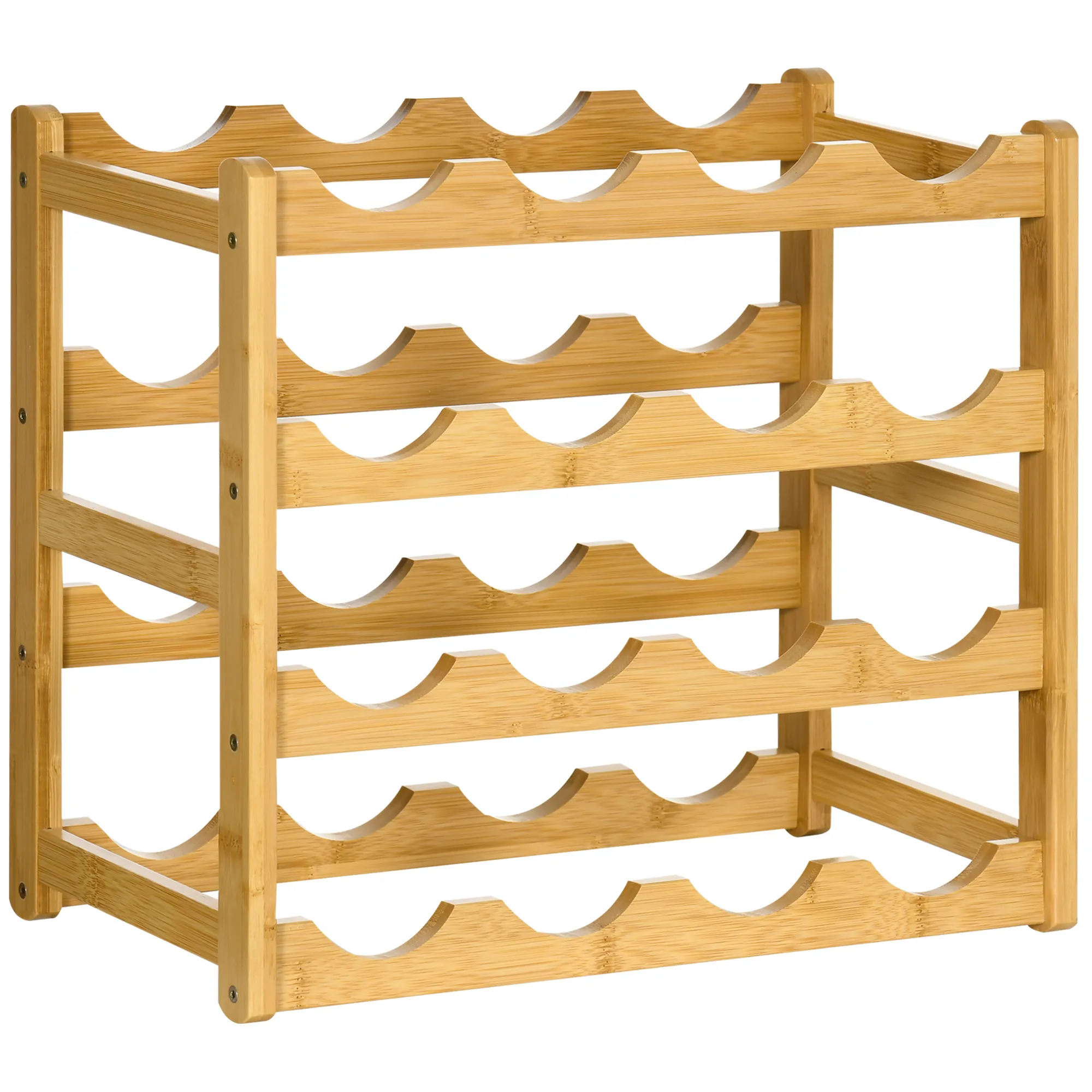 Weinregal aus Bambus für 16 Weinflaschen, 4 Regale, 43 cm x 23,5 cm x 38 cm Natur Weinregal aus Bambus für 16 Weinflaschen, 4 Regale, 43 cm x 23,5 cm x 38 cm Natur