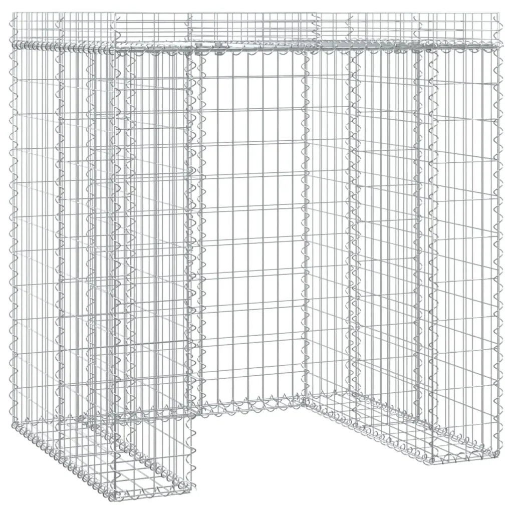 Gabionen-Mülltonnenbox 110 x 91 x 120 cm in Silber