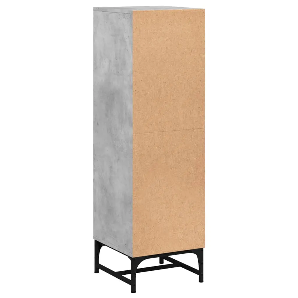 Highboard mit Glastüren Betongrau 35x37x120 cm