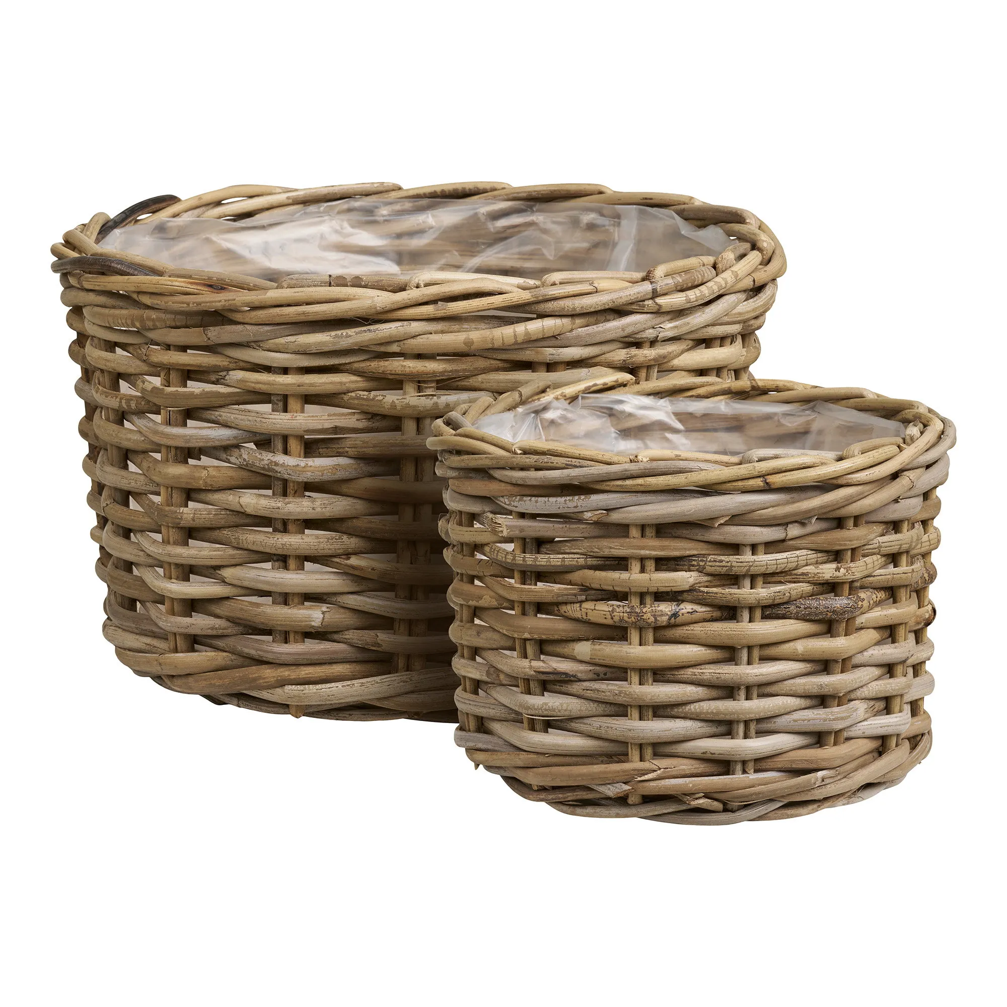 tinkaro Korb-Set 2-teilig Kubu-Rattan 27/35 x 18/22 cm Natur
