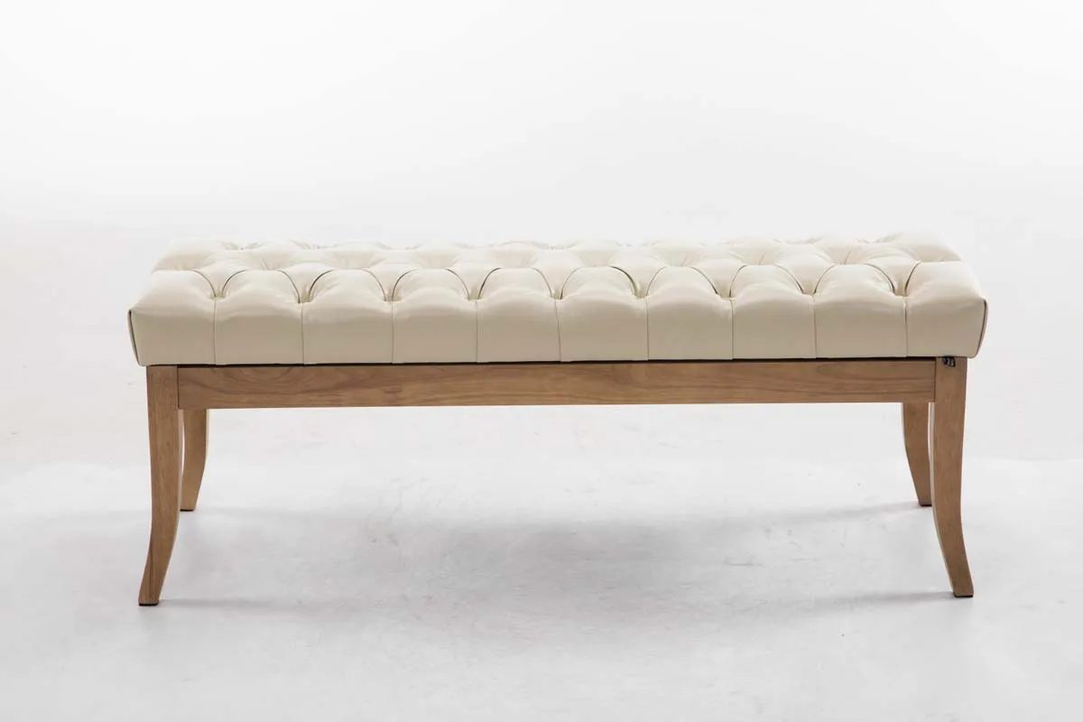 Sitzbank Ramses Kunstleder 120x38x46 cm creme