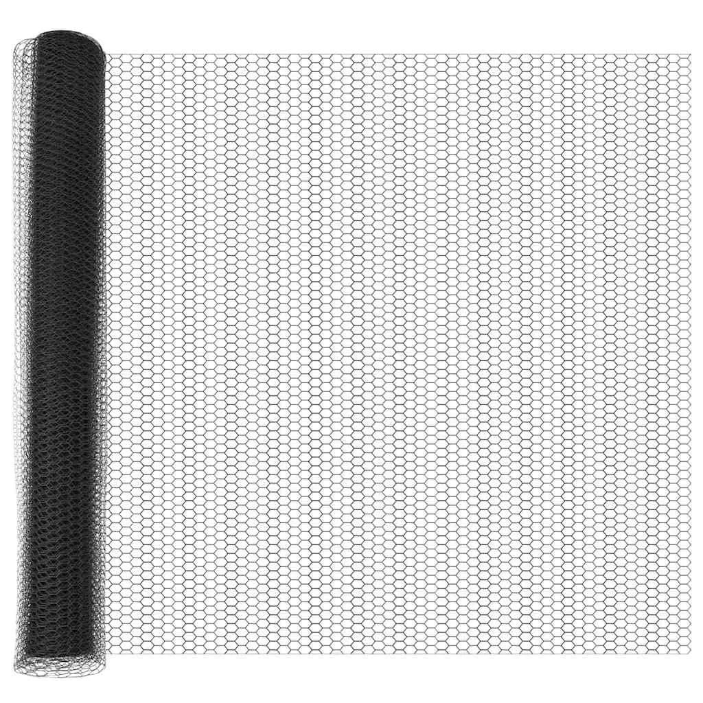 Hexagonzaun PVC Grau 10 x 1,4 m für Garten und Terrasse