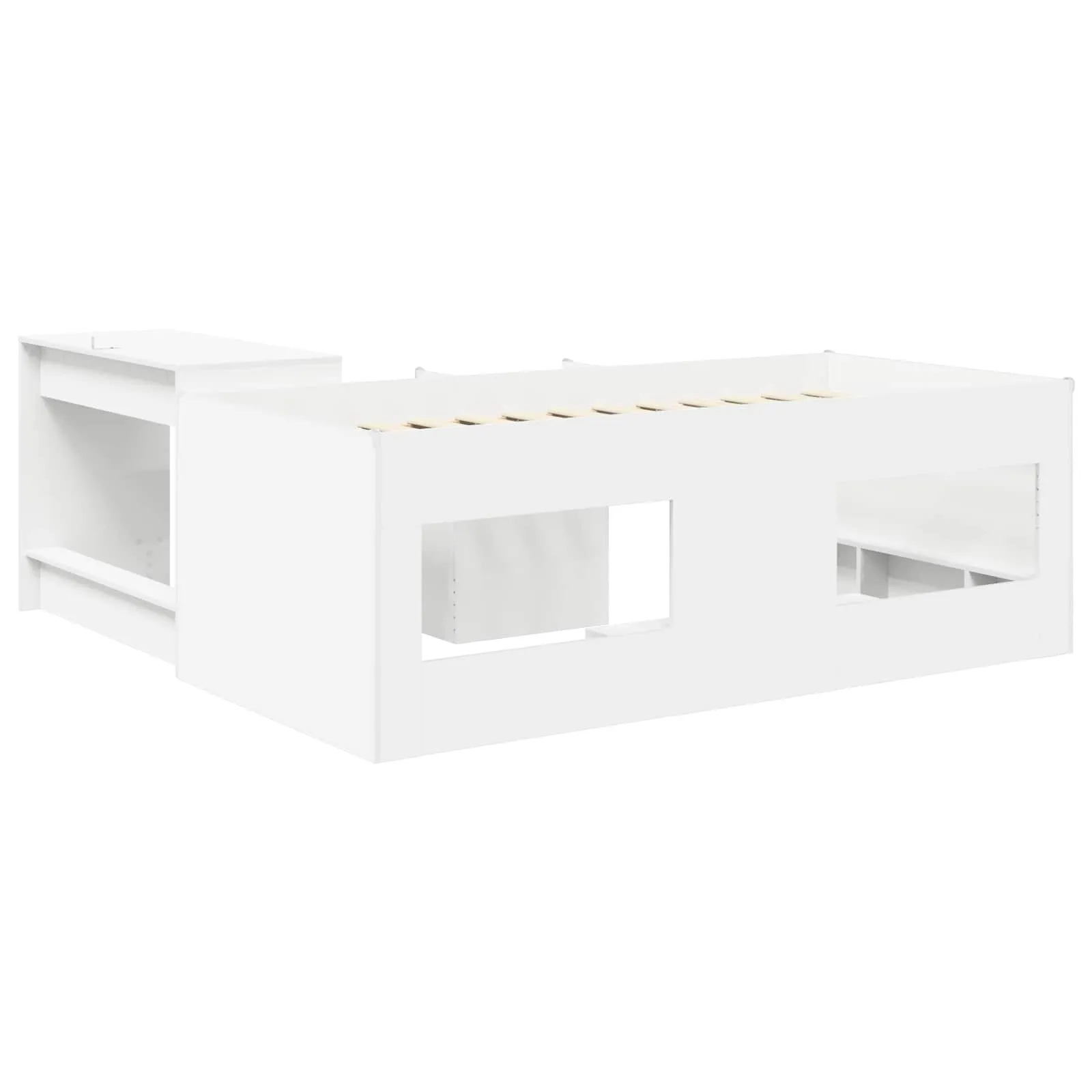 Kinder Hochbett mit Schreibtisch 203x101x68,5 cm Weiß