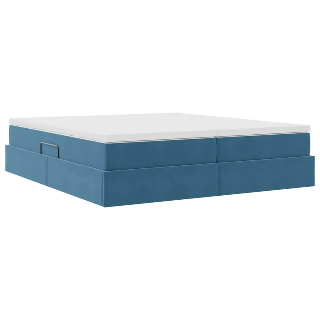 Stauraumbett mit Matratze 204 x 200 x 48,5 cm Dunkelblau