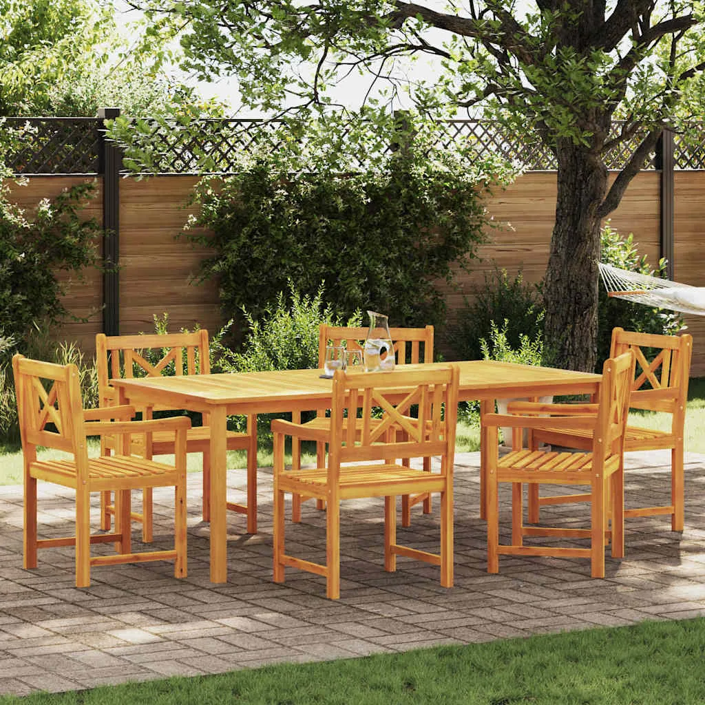 Rustikales Garten-Esszimmer-Set Echtholz 180x90x75 cm Braun
