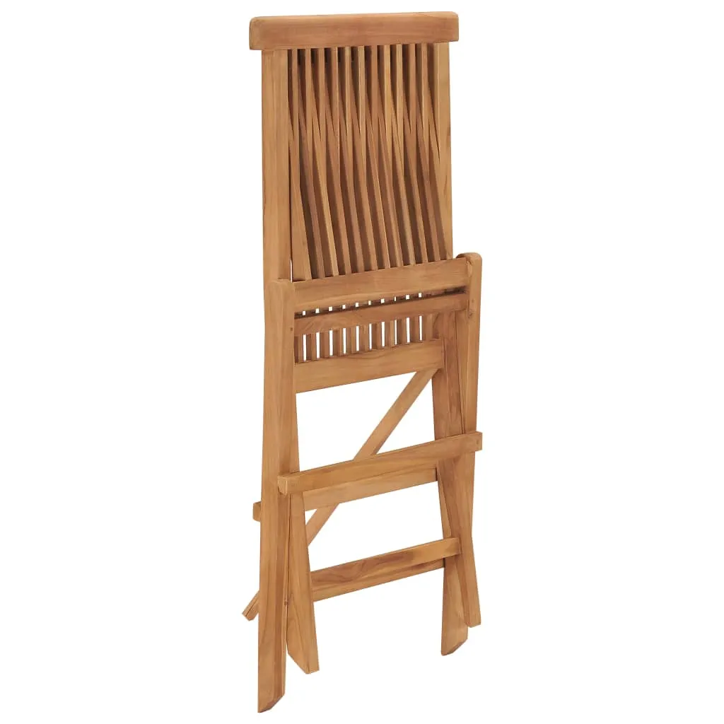 Klappstühle, 4 Stück, Massivholz Teakholz