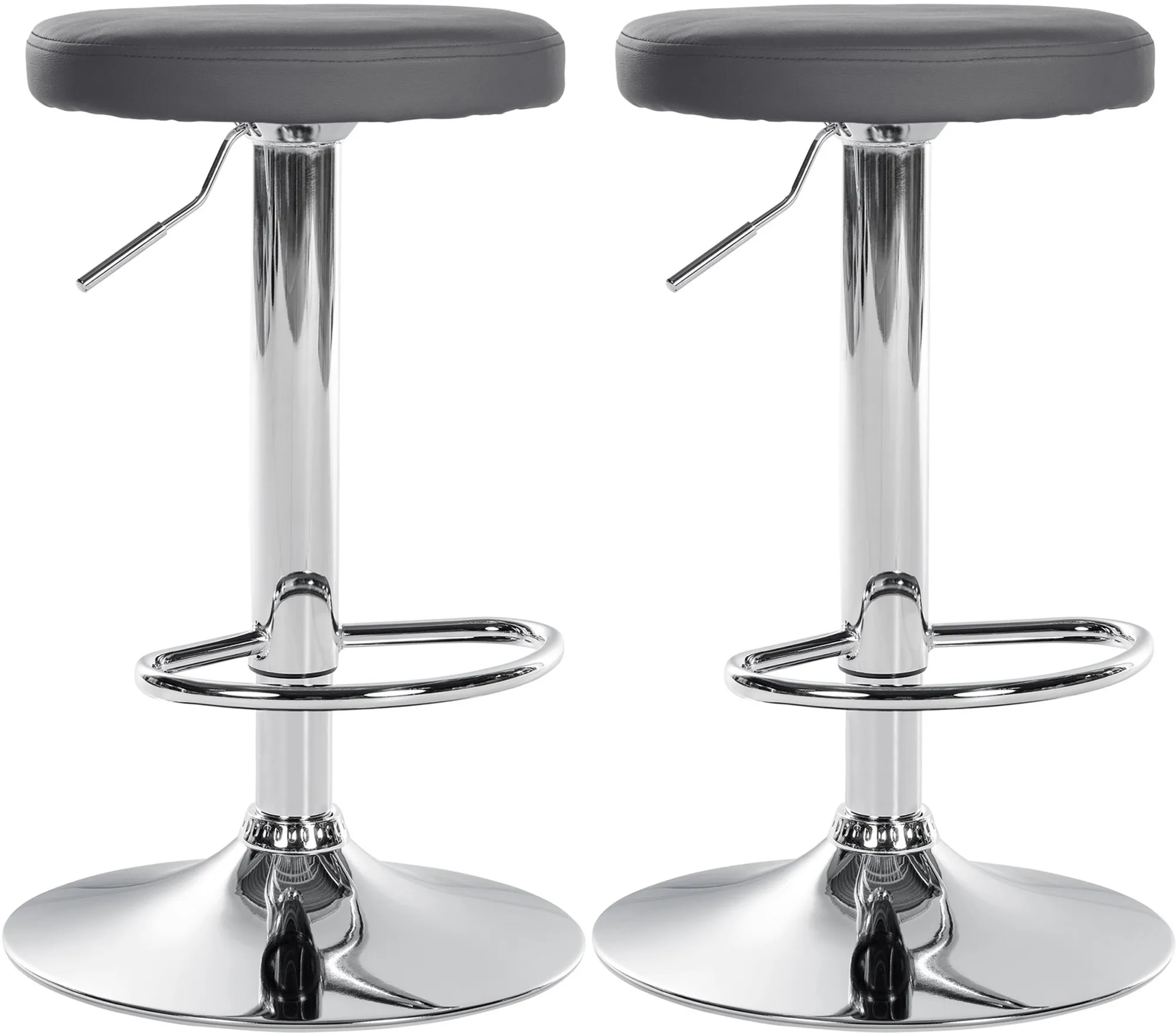 Barhocker Ponte 38,5x38,5x60-81 cm Grau Kunstleder