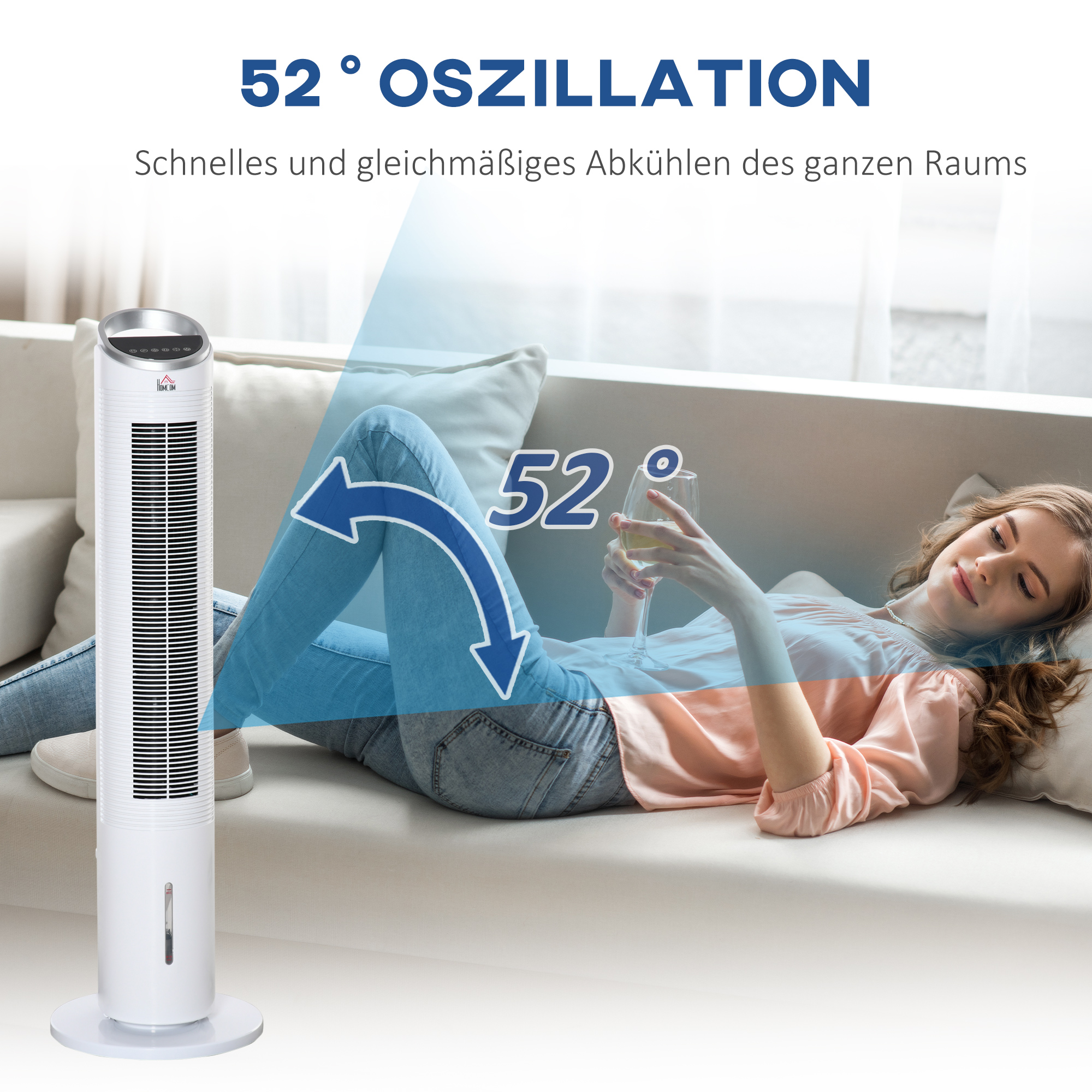 Ventilator mit Eisboxen, 30 cm Durchmesser, Weiß