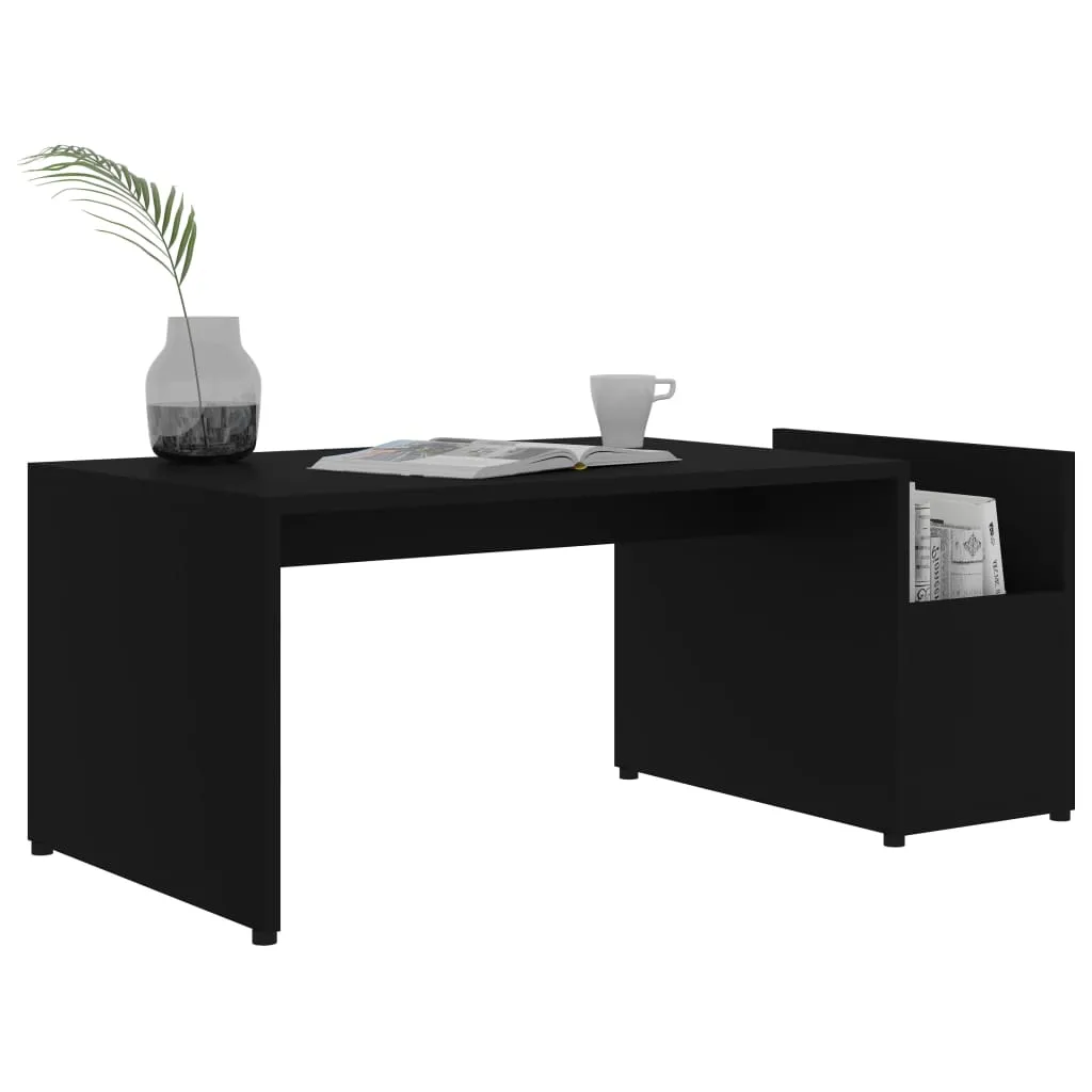Schwarzer Couchtisch aus Holzwerkstoff 90 x 45 x 35 cm