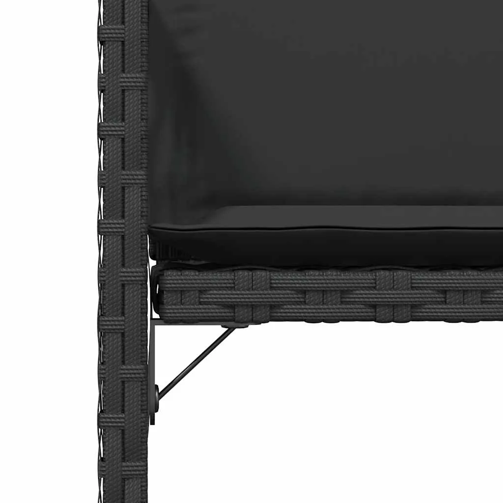 Gartenstuhl aus PE-Rattan mit Stahlrahmen 50,5x54x79 cm Schwarz