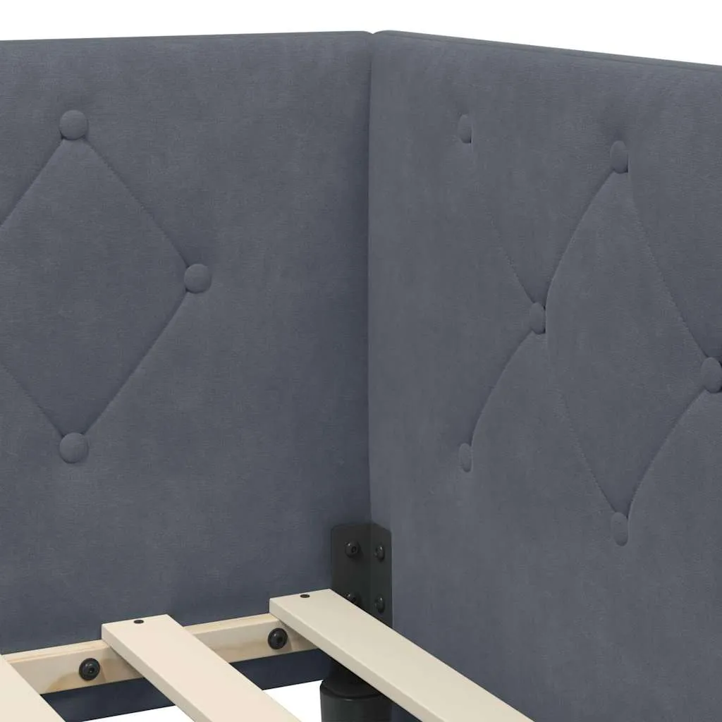 Eckbett mit Matratze 204 x 104 x 72 cm Dunkelgrau