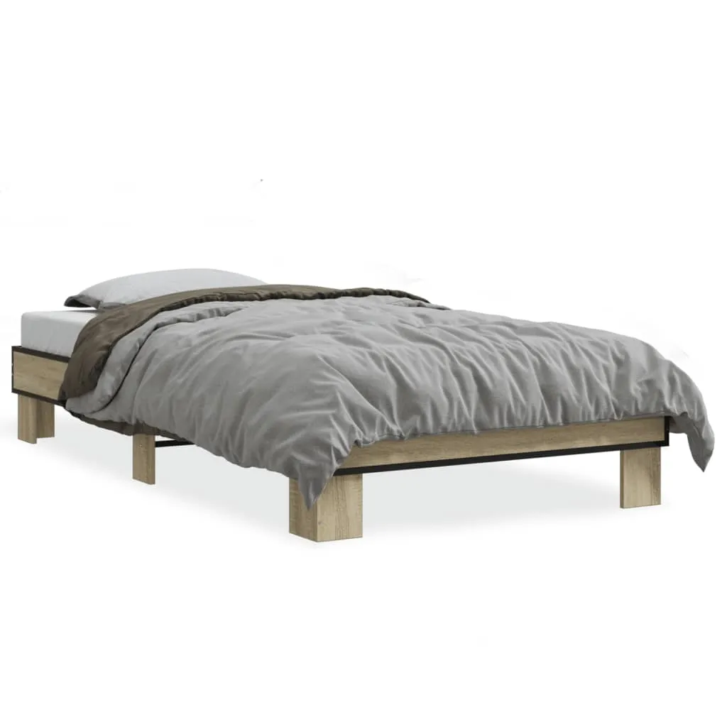 Bett Sonoma-Eiche 193 x 78 x 30 cm mit stabilen Holzbeinen