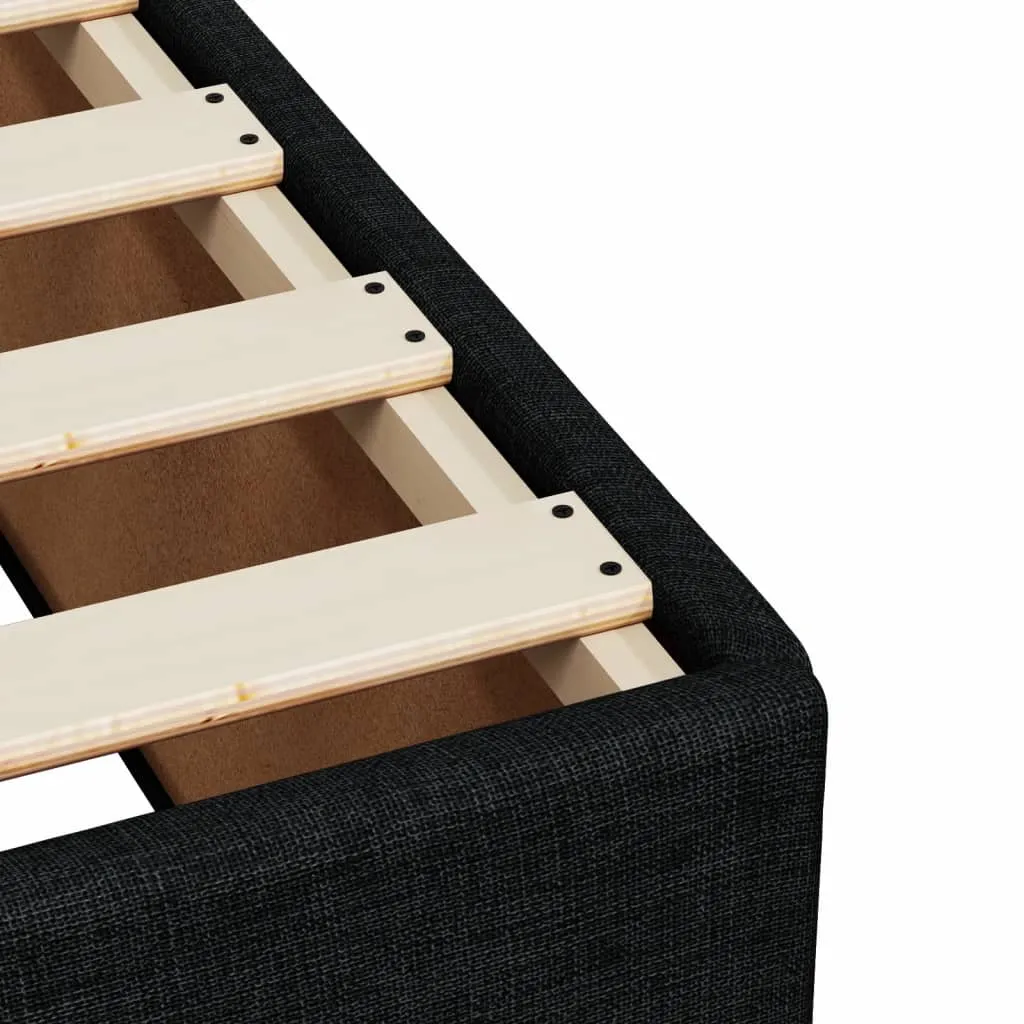 Schwarzes Stoffbett 200 x 80 x 46 cm mit verstärkten Kunststoff-Füßen