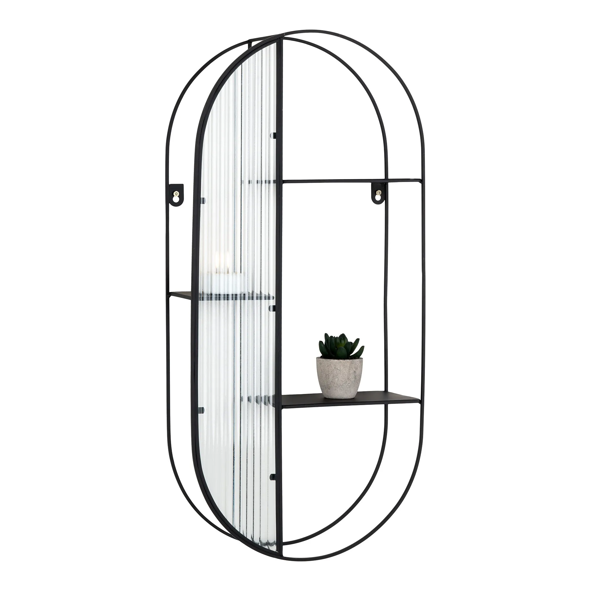 tinkaro Regal Newcastle Glas, Stahl Schwarz