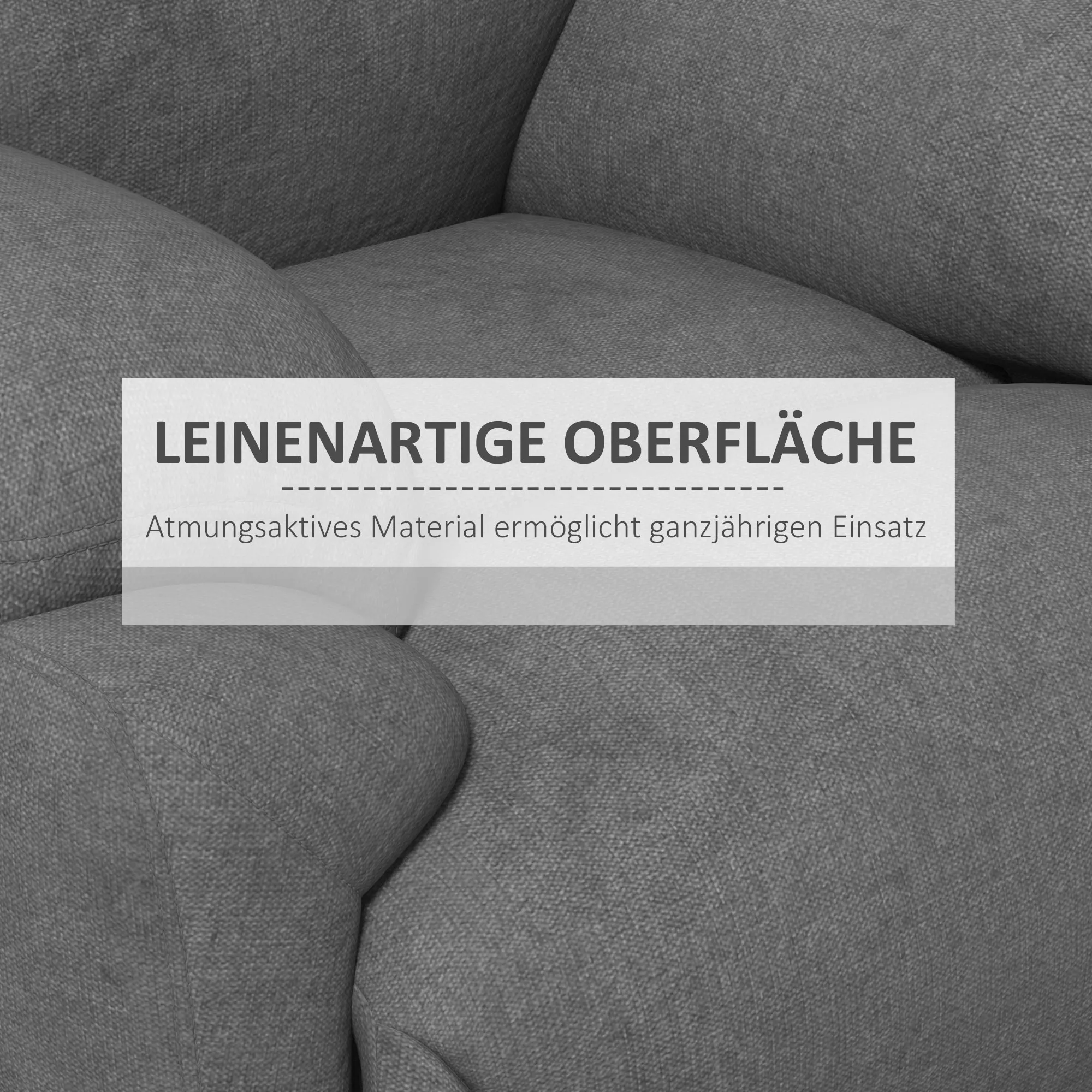 Relaxsessel Liegesessel Fernsehsessel, Liegefunktion Leinenoptik, 93 cm x 88 cm x 102 cm, Grau