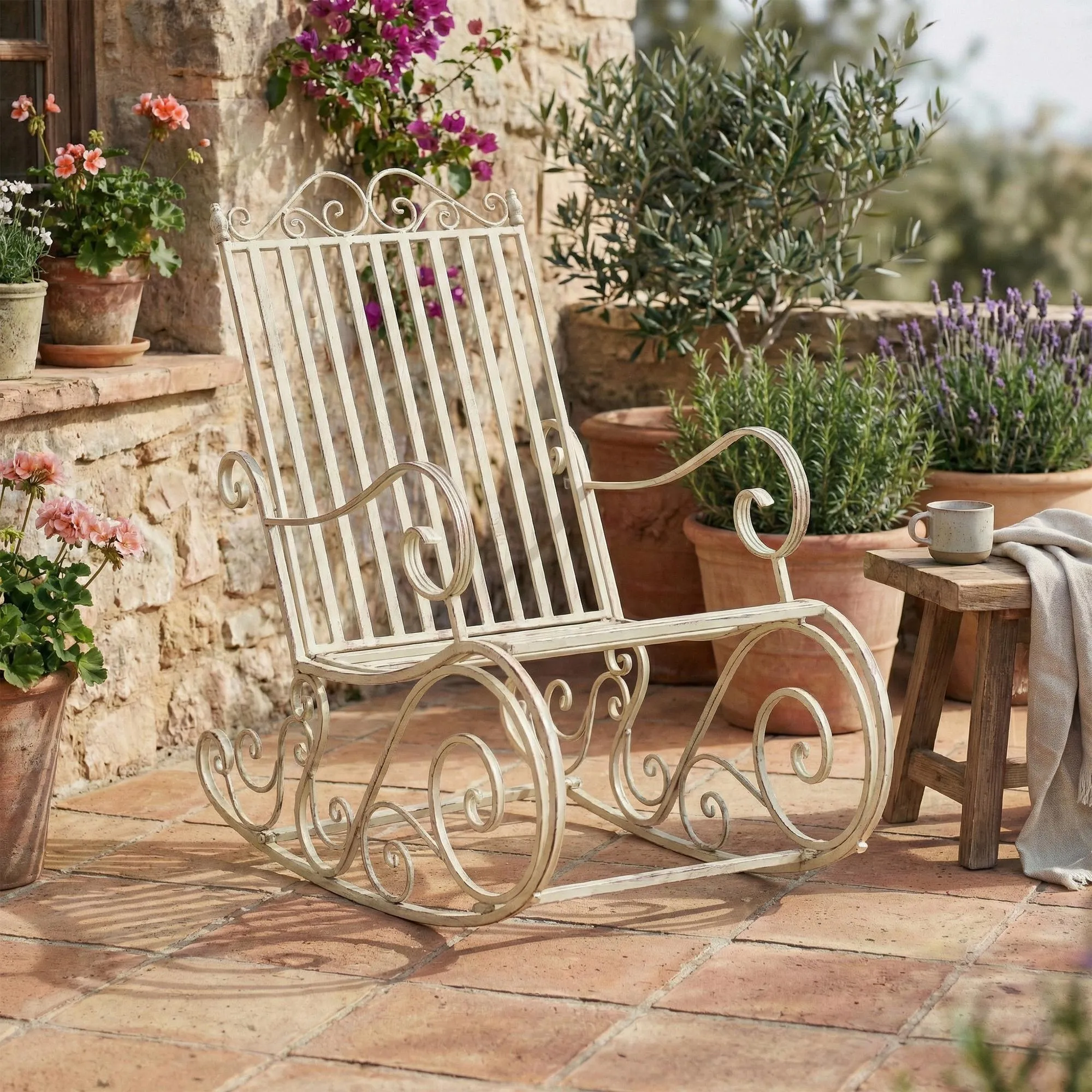 Schaukelstuhl Smilla 94x56x90 cm antik-creme
