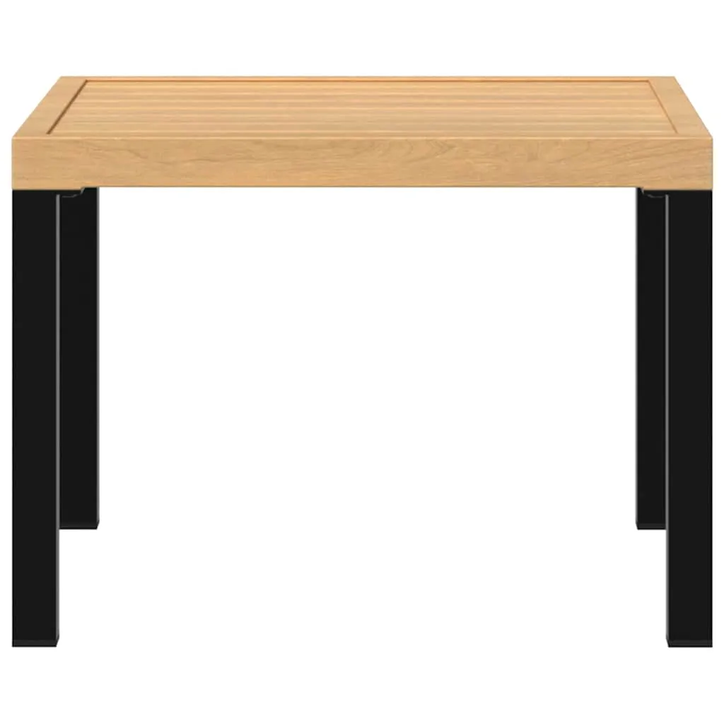 Garten-Couchtisch 55x55x39,5 cm Schwarz und Braun mit pulverbeschichtetem Stahlgestell
