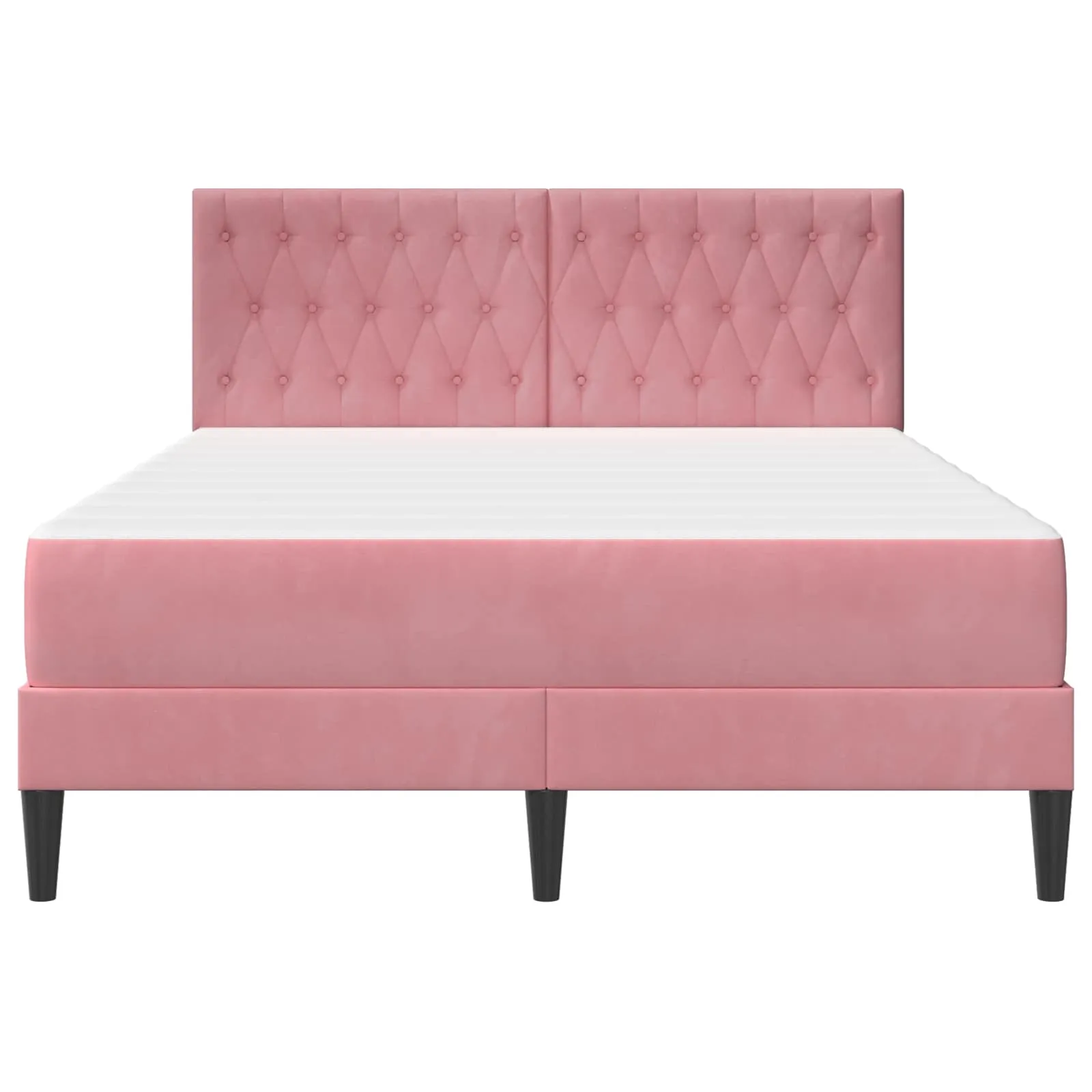 Bettgestell mit Matratze 140 x 200 cm Rosa