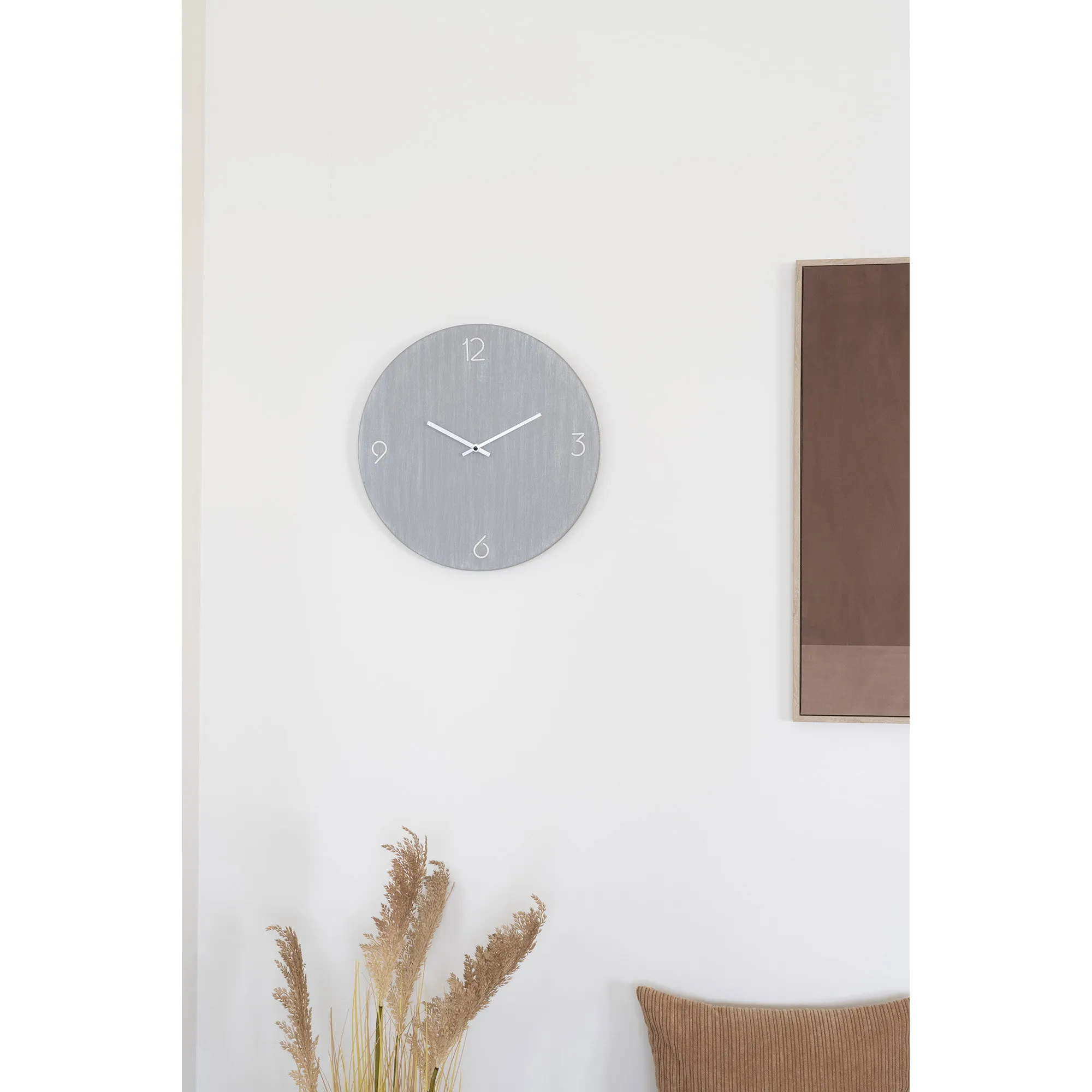tinkaro Wanduhr Ravenna lautloses Uhrwerk ø40 cm Hellgrau